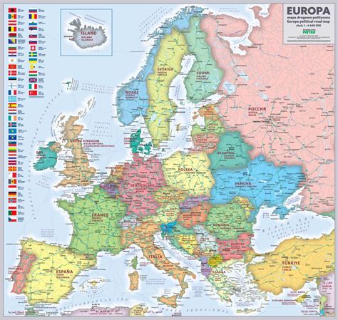 Mapa Cienna Europy Drogowo Polityczna