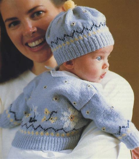 Babies Fair Isle Cardigan And Hat Knitting Pattern Pdf Baby Etsy Uk