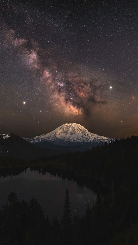 750x1334 Milky Way Over Summt Lake Iphone 6 Iphone 6s Iphone 7 Hd 4k