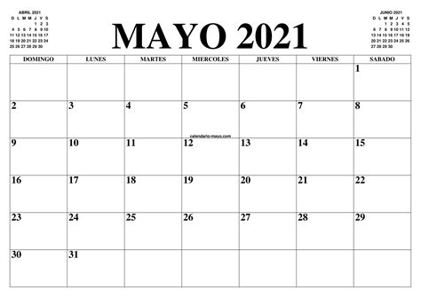 Calendario Mayo 2021 El Calendario Mayo Para Imprimir Gratis Mes Y