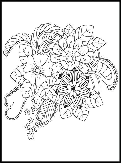 Desenhos De Flores Para Colorir 19509056 Vetor No Vecteezy