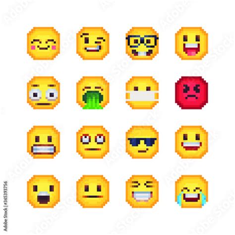 Characters Emoji Smiley Face Emoticon With Various Emotions Cute