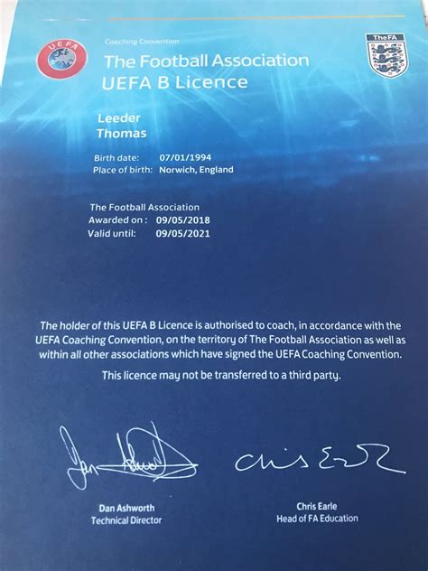 Sport League Uefa B License Equivalent