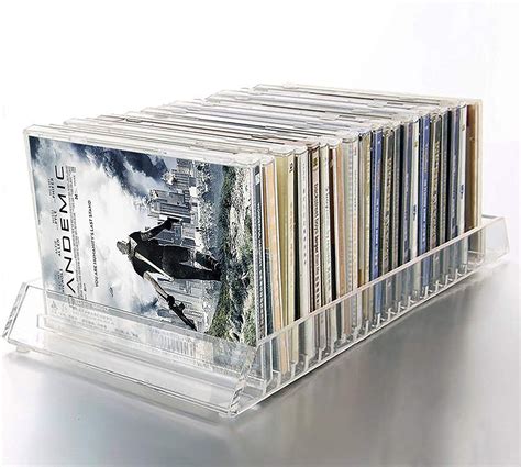 Decor Hut Cddvd Acrylic Organizer Holds 20 Cd Or Dvds Easy Flip Tray