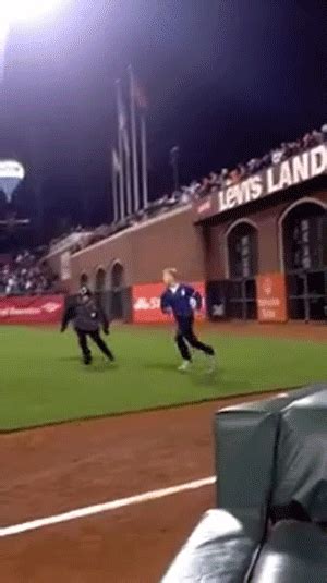 Idiot Runs On Field Takes A Beating For The Win