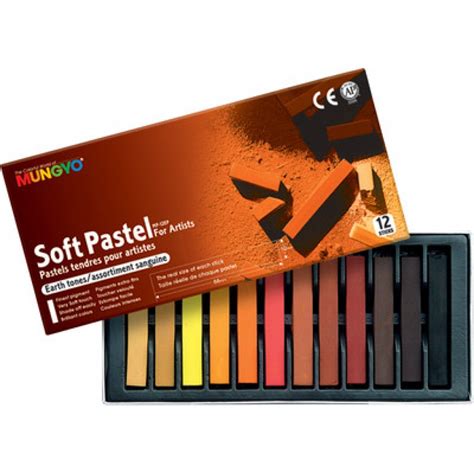 Mungyo Square Shaped Soft Pastel Crayon General Series 12 Assorted
