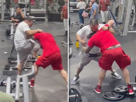 Two Men Brawl Pummel Each Others Faces In Insane Fight At Gym