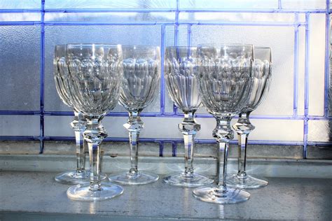 6 Vintage Waterford Crystal Curraghmore Claret Wine Glasses