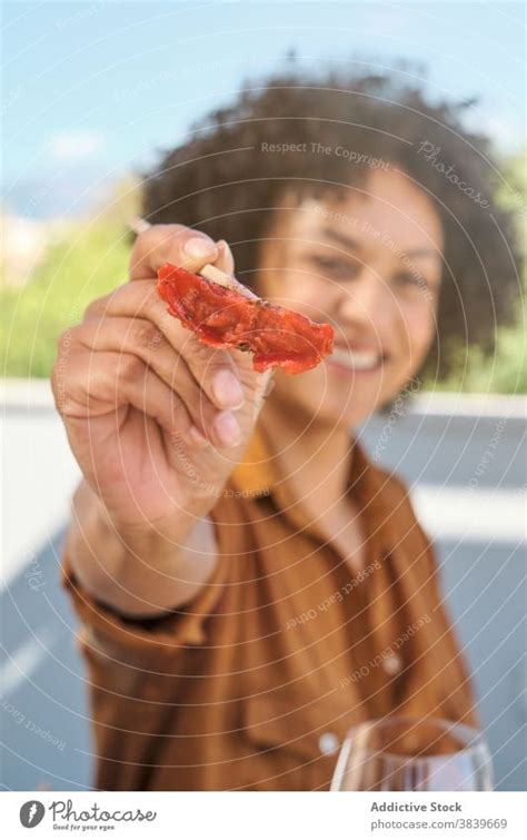 Black Woman With Sushi In Cafe A Royalty Free Stock Photo From Photocase