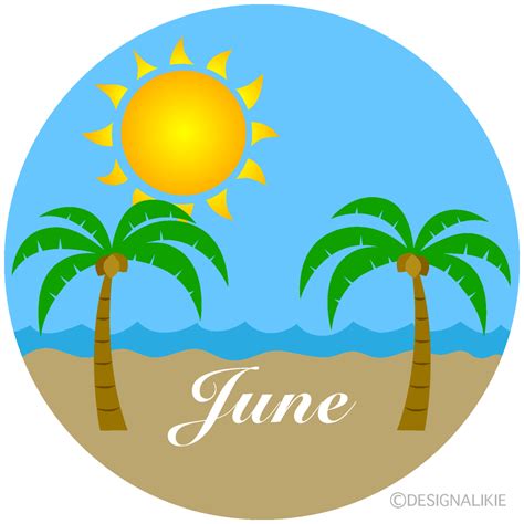 Palm Tree Beach June Clip Art Free Png Image｜illustoon