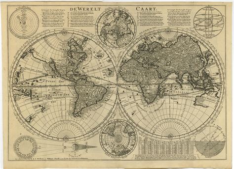 Large Antique World Map