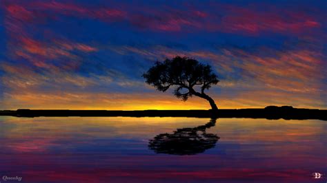Unique Sunset ← a landscape Speedpaint drawing by Def333 - Queeky - draw & paint