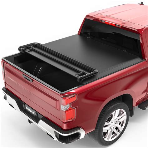 Oedro Soft Quad Fold Truck Bed Tonneau Cover Compatible With 2019 2023