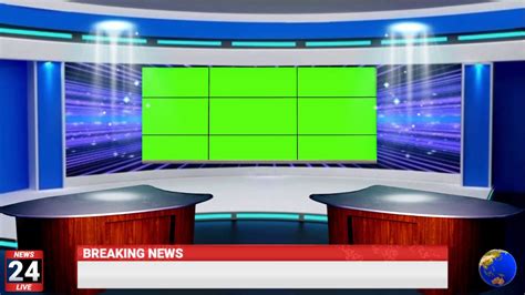 Breaking News With Sound 3d News Studio Tv Studio Background