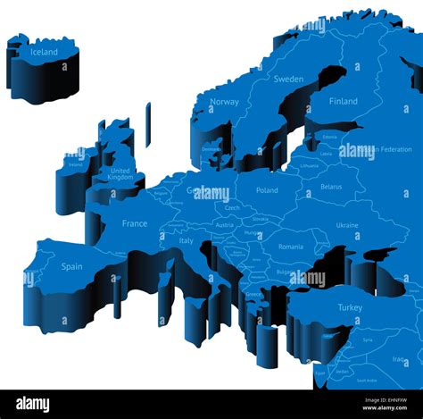 3d Karte Von Europa Stockfotografie Alamy