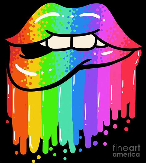Color Lips Rainbow Lgbt Gay Lesbian Pride T Digital Art By Haselshirt Fine Art America
