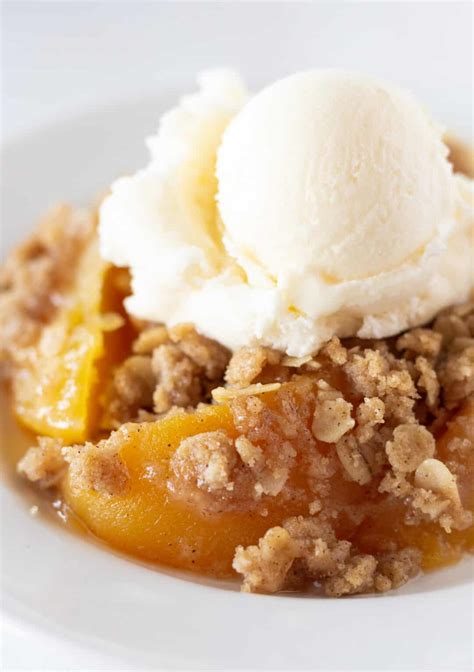 Easy Peach Crisp With Canned Peaches Dessert Practically Homemade