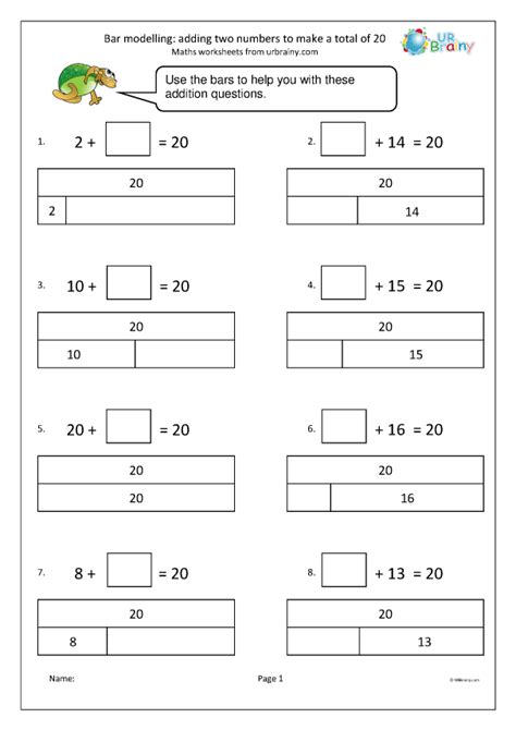 Two Numbers To Make 20 Worksheets