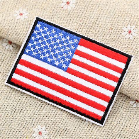 1 Pcs Us United States Flag Patches For Clothes Jeans Embroidered Iron