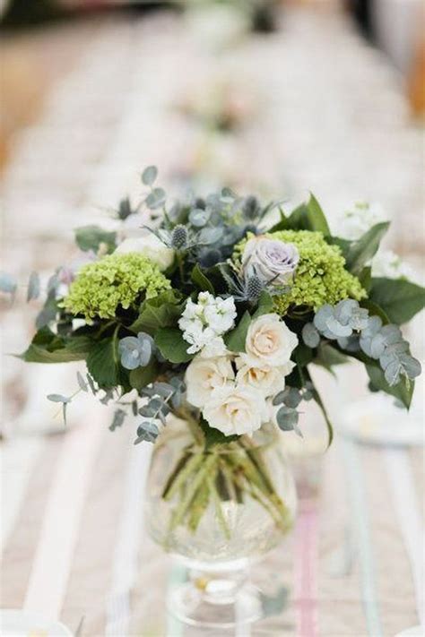 Beautiful Green And White Flower Arrangements Ideas 25 Wedding Table