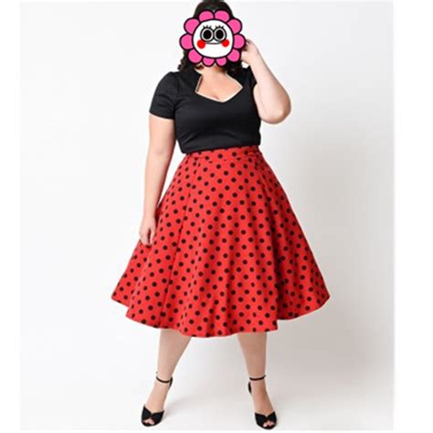 Sexy 2016 Women Red Polka Dots Dress Plus Size Robe Rockabilly Retro