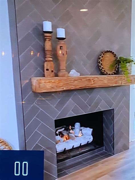 Love The Large Herringbone Tile But Not The Rustic Mantle Prefer