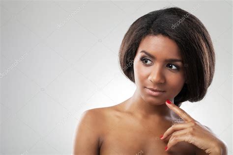 Attractive Naked Woman Touching Shoulder And Looking Free Stock Photo