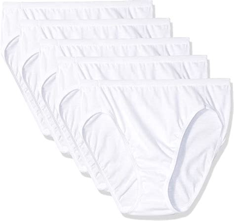 Hanes Womens Comfort Cotton Hi Cut Panties 5 Pack White 8 At Amazon