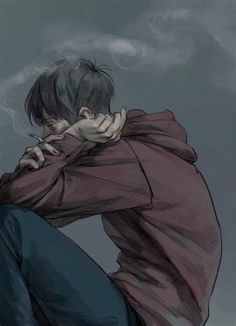 Depressed Anime Guy Smoking Smoke By Yurika1994 On Deviantart Anime