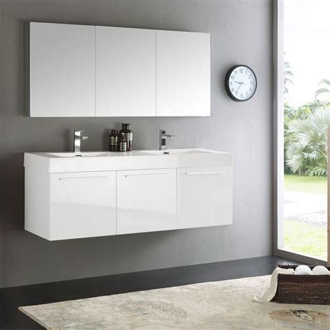 We offer the highest quality products from around the world direct to the consumer at discounted below wholesale prices. Vista 60" Wall Hung Modern Bathroom Vanity w/ Medicine ...