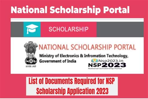 Nsp Scholarship 2023 Documents Required