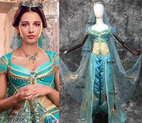 2019 New Movie Aladdin Jasmine Cosplay Costumes Chiffon Top And Pants