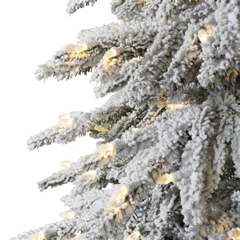 Real Feel Artificial Flocked Alpine Spruce Pre Lit Christmas Tree 65