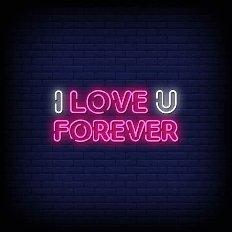 Premium Vector I Love You Forever Neon Signs Style Text