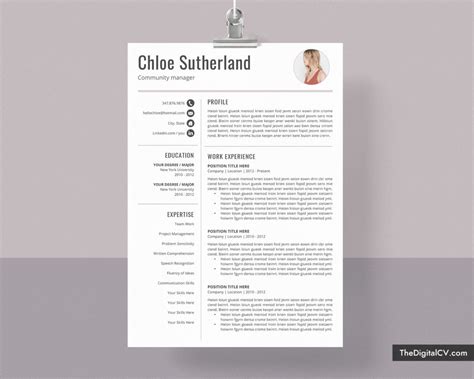 Editable Resume Template For Word 1 3 Page Resume Job Resume Template