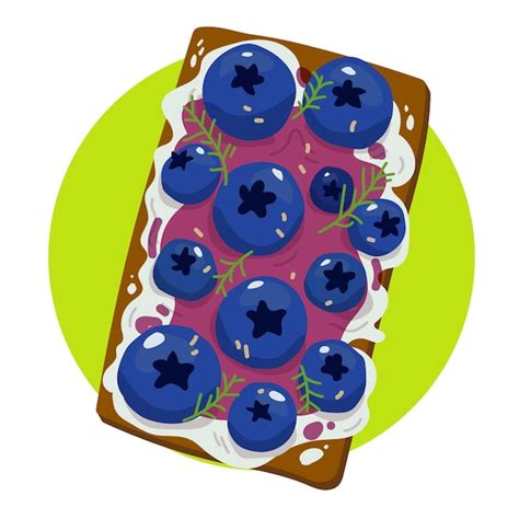 Premium Vector Blueberry And Cream Cheese Toast With Toasted Bread
