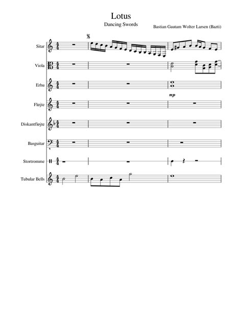 Lotus Dancing Sword Sheet Music For Flute Viola Bass Drum Bass