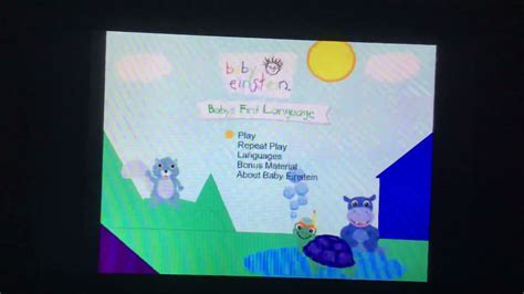 Baby Einstein Babys First Language Dvd Menu Youtube