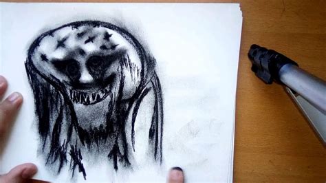 1 Simple Scary Alien Monster Using Charcoal Youtube