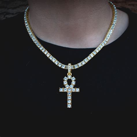 I placed the order and was waiting for it to arrive, but was disappointed as the expected delivery was near and yet the product was not out of manufacturing and. Diamond Ankh Necklace w/ Tennis Chain | Ankh necklace ...