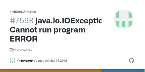 Java Io Ioexception Cannot Run Program Error Issue Arduino Hot Sex Picture