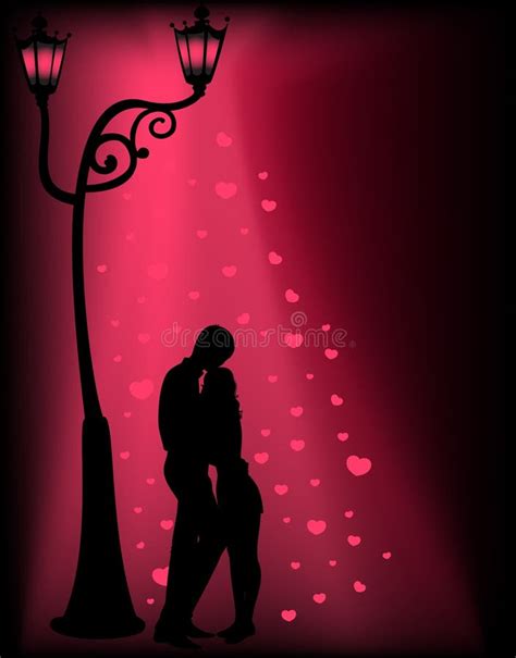 Silhouettes Of Two Lovers Stock Vector Illustration Of Woman 15788205