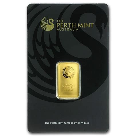 5 Grams 9999 Gold Bar Perth Mint Australia In Assay