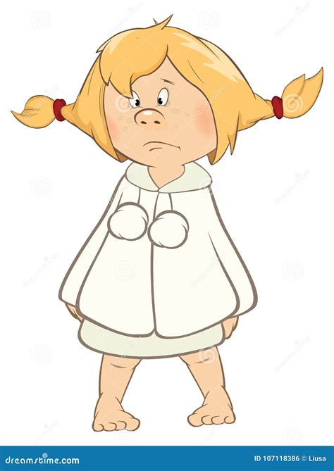 Illustrazione Di Una Bambina Sveglia Personaggio Dei Cartoni Animati