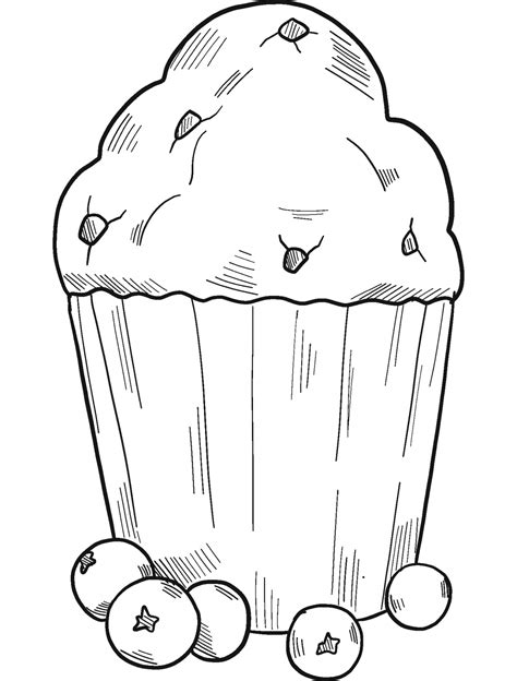 Blueberry Muffin Coloring Page Colouringpages