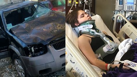teen girl carried herself half a mile with broken back after serious rollover crash