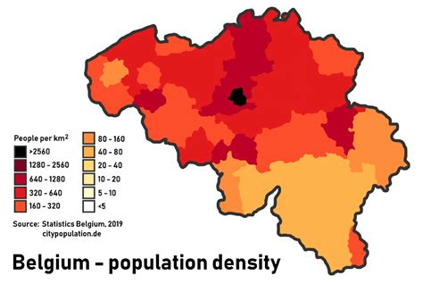 Population Density In Belgium Belgium Density Poster
