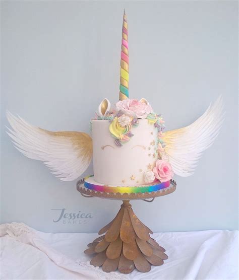 Kenzie i love to watch your videos on rainy days because your videos always make it feel like the sun is shining bright and that there is no cloud in the sky i love your. Unicorn cake with wings. Jessicabakes.co.uk | Unicorn birthday cake, Rainbow unicorn cake ...