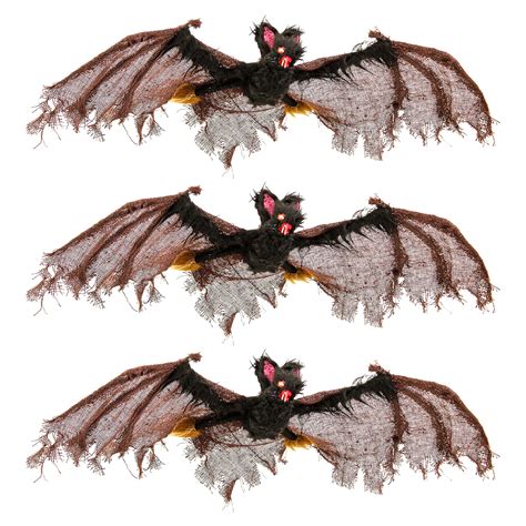 Halloween Haunters 3 Creepy 22 Hanging Flying Vampire Bats Wing Prop