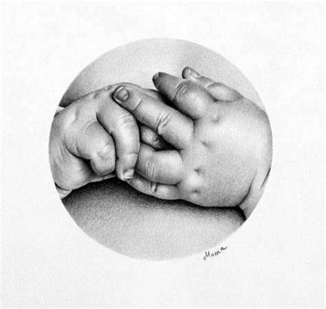 Pencil Drawing Baby Hands Fine Art Print Signed By By Ileanahunter 14